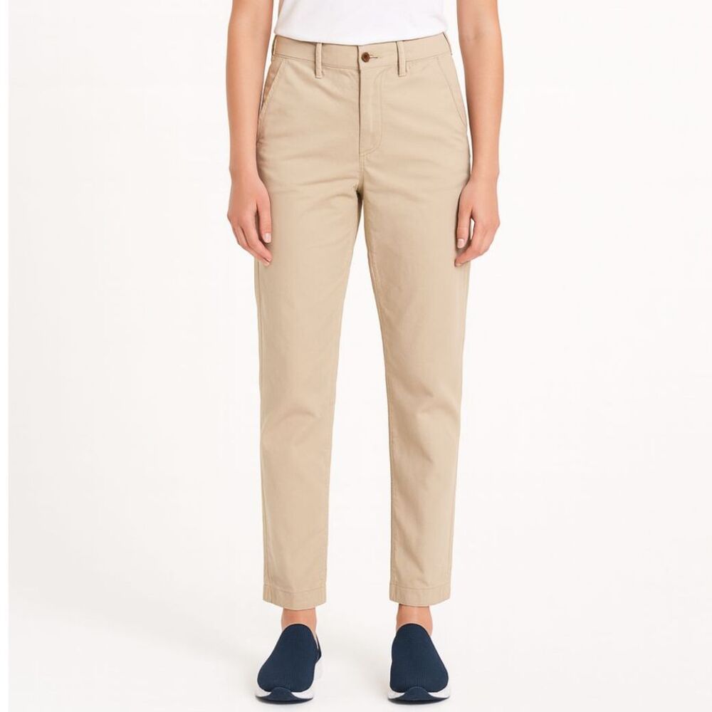 J. Crew Womens Tan Cotton Camp Pant Size 4 Casual Preppy Spring Academia Modern
